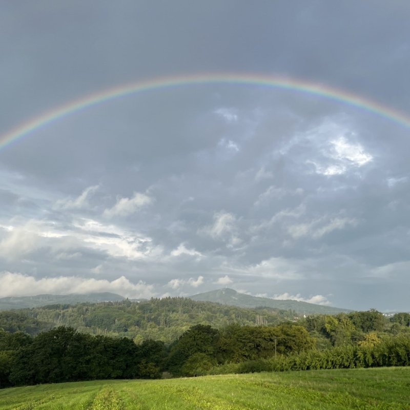 Regenbogen über dem Ölberg